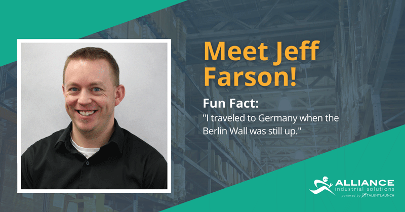 Employee Spotlight, Jeff is our Operations Manager here at Alliance Industrial and we're so thankful to have him on the team!