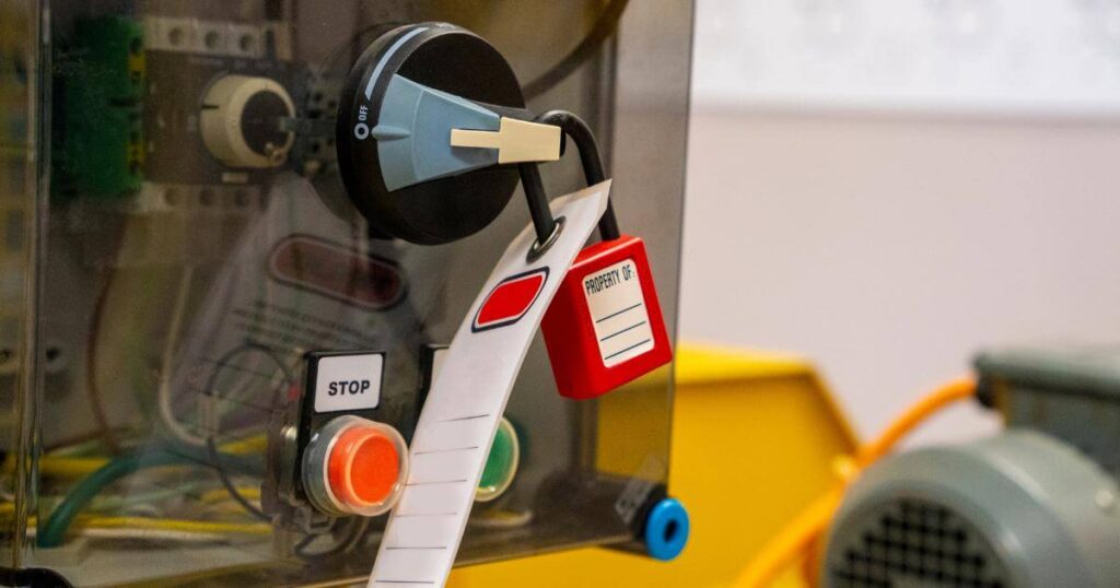 lock out tag out on industrial machine