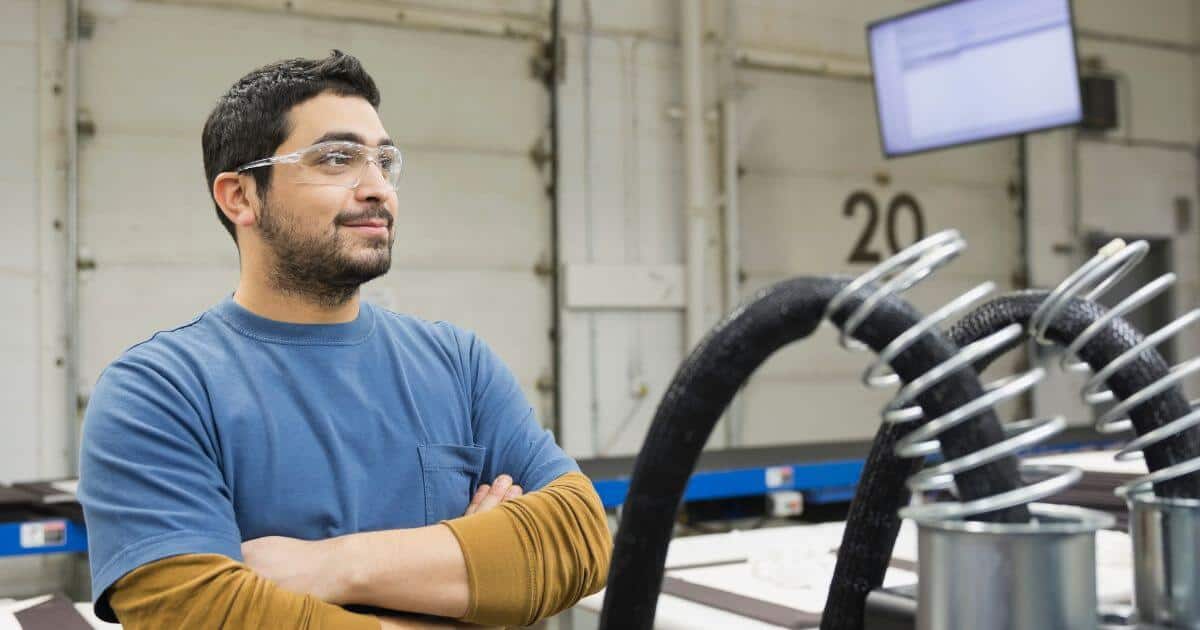 manufacturing employee in warehouse